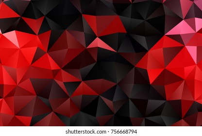 Light Red vector triangle mosaic background. A completely new color illustration in a vague style. The best triangular design for your business.