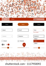 Light Red vector ui kit with dots. Colorful ui/ux kit with header consisted of spheres. This template you can use for landing pages.