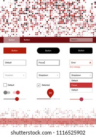 Light Red vector ui ux kit with circles. Colorful ui/ux kit with header consisted of spheres. This sample is for your landing page.