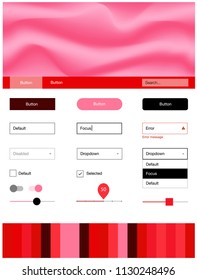 Light Red vector ui ux kit with lines, ovals. Colorful abstract illustration with gradient lines. This template you can use for landing pages.