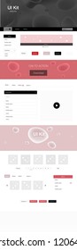Light Red vector ui ux kit with lines, ovals. Colorful illustration in abstract memphis style with gradient. Simple colorful design for websites.