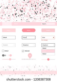 Light Red vector ui ux kit with circles. Decorative ui kit design in abstract style with colorful dots. This template you can use for websites.