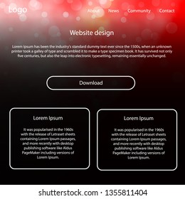 Light Red vector ui ux kit with space stars. Modern Style guide with colorful gradient sky in its header. Beautiful layout for websites, landing pages.