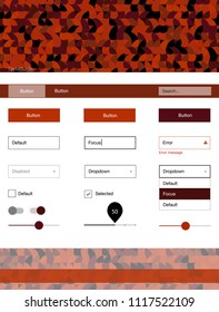 Light Red vector web ui kit with spheres. Beautiful ui ux kit with colorful dots in its header. This sample is for your website.