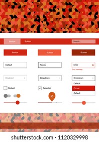 Light Red vector web ui kit with spheres. Decorative ui kit design in abstract style with colorful dots. Modern template for your landing page.