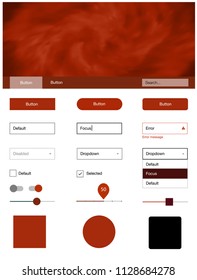 Light Red vector web ui kit with nebula stars. Colorful ui/ux kit with header consisted of clouds & stars. Modern template for your landing page.