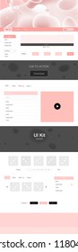 Light Red vector web ui kit with lamp shapes. Creative illustration in halftone marble style with gradient. This sample is for your website.