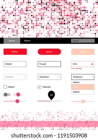 Light Red vector web ui kit with spheres. Colorful ui/ux kit with header consisted of spheres. Modern template for your landing page.