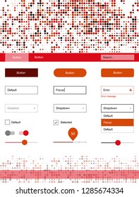 Light Red vector web ui kit with spheres. Beautiful ui ux kit with colorful dots in its header. Modern template for your landing page.