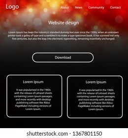 Light Red vector web ui kit with nebula stars. Modern Style guide with colorful gradient sky in its header. This template you can use for websites.
