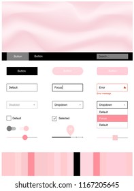 Light Red vector wireframe kit with abstract circles. Creative illustration in halftone marble style with gradient. This template you can use for websites.