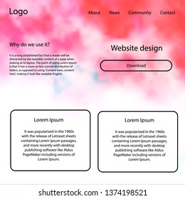 Light Red vector wireframe kit with galaxy stars. Colorful Style guide with stars on abstract background. This template you can use for landing pages.