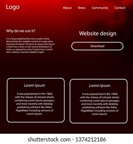 Light Red vector wireframe kit with galaxy stars. Modern Style guide with colorful gradient sky in its header. This template you can use for websites.