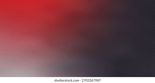 Light red white illuminated spots on black, grainy color gradient background, noise texture effect, copy space