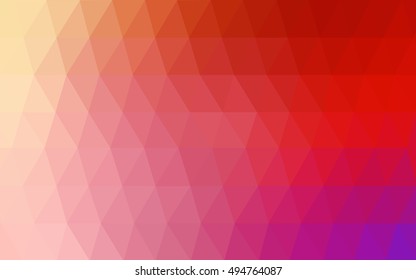 Light red, yellow abstract polygonal template. Glitter abstract illustration with an elegant design. The polygonal design can be used for your web site.