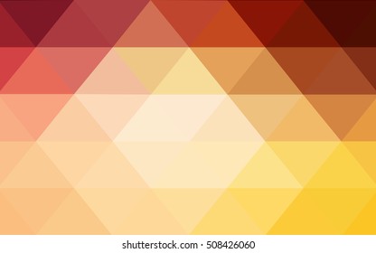 Light red, yellow abstract polygonal background. Shining colored illustration in a brand-new style. The completely new template can be used for your brand book.