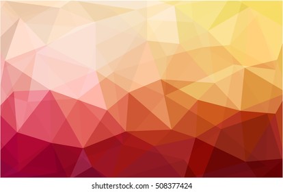 Light red, yellow low poly pattern. Modern geometrical abstract illustration with gradient. The textured pattern can be used for background.