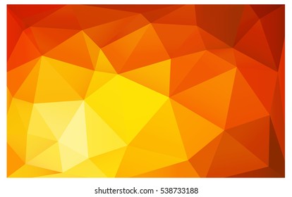 Light Red Yellow Low poly crystal background. Polygon design pattern. Low poly vector illustration, low polygon background.