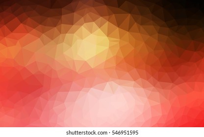 Light Red Yellow Low poly crystal background. Polygon design pattern. Low poly vector illustration, low polygon background.