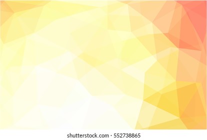 Light Red Yellow Low poly crystal background. Polygon design pattern. Low poly vector illustration, low polygon background.