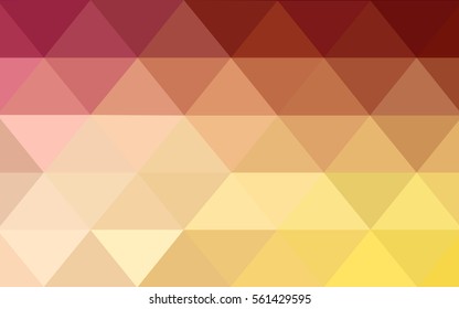 Light Red Yellow Low poly crystal background. Polygon design pattern. Low poly vector illustration, low polygon background.
