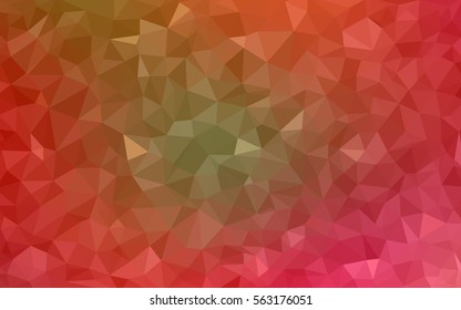 Light Red Yellow Low poly crystal background. Polygon design pattern. Low poly vector illustration, low polygon background.