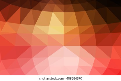 Light red, yellow polygonal illustration, which consist of triangles. Triangular design for your business. Geometric background in Origami style with gradient.