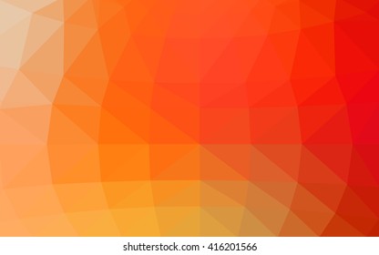 Light red, yellow polygonal illustration, which consist of triangles. Triangular design for your business. Geometric background in Origami style with gradient.