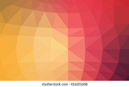 Light red, yellow polygonal illustration, which consist of triangles. Triangular design for your business. Geometric background in Origami style with gradient.