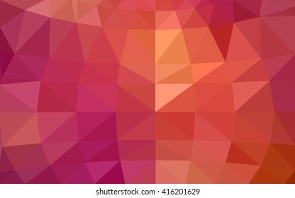 Light red, yellow polygonal illustration, which consist of triangles. Triangular design for your business. Geometric background in Origami style with gradient.