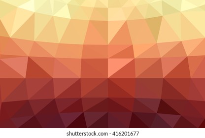 Light red, yellow polygonal illustration, which consist of triangles. Triangular design for your business. Geometric background in Origami style with gradient.