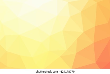 Light red, yellow polygonal illustration, which consist of triangles. Triangular design for your business. Geometric background in Origami style with gradient.