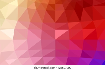 Light red, yellow polygonal illustration, which consist of triangles. Triangular design for your business. Geometric background in Origami style with gradient.