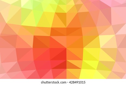 Light red, yellow polygonal illustration, which consist of triangles. Triangular design for your business. Geometric background in Origami style with gradient.