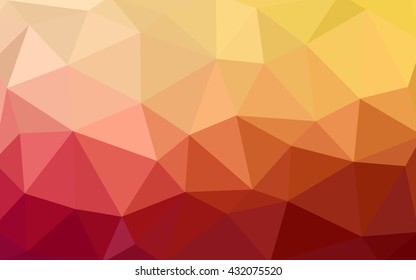 Light red, yellow polygonal illustration, which consist of triangles. Triangular design for your business. Geometric background in Origami style with gradient.