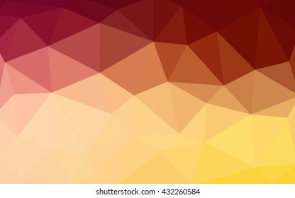Light red, yellow polygonal illustration, which consist of triangles. Triangular design for your business. Geometric background in Origami style with gradient.