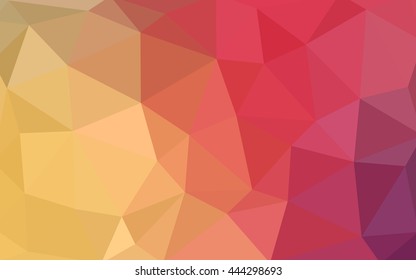 Light red, yellow polygonal illustration, which consist of triangles. Triangular design for your business. Geometric background in Origami style with gradient.
