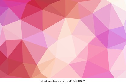 Light red, yellow polygonal illustration, which consist of triangles. Triangular design for your business. Geometric background in Origami style with gradient.