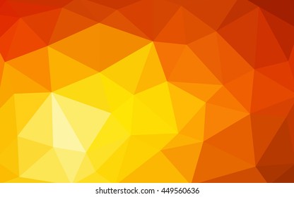 Light red, yellow polygonal illustration, which consist of triangles. Triangular design for your business. Geometric background in Origami style with gradient.