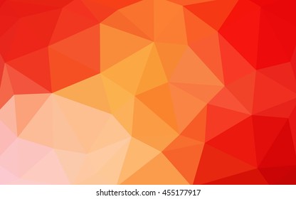 Light red, yellow polygonal illustration, which consist of triangles. Triangular design for your business. Geometric background in Origami style with gradient.