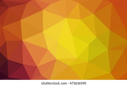 Light red, yellow polygonal illustration, which consist of triangles. Triangular design for your business. Geometric background in Origami style with gradient.