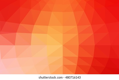 Light red, yellow polygonal illustration, which consist of triangles. Triangular design for your business. Geometric background in Origami style with gradient.