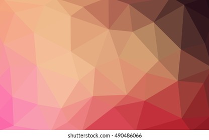 Light red, yellow polygonal illustration, which consist of triangles. Triangular design for your business. Geometric background in Origami style with gradient.