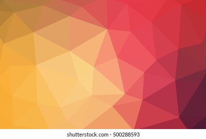 Light red, yellow polygonal illustration, which consist of triangles. Triangular design for your business. Geometric background in Origami style with gradient.
