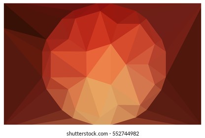 Light Red Yellow polygonal illustration, which consist of triangles with a gemstone in center. Triangular design of a huge diamond for your business. Creative geometric background of gems.