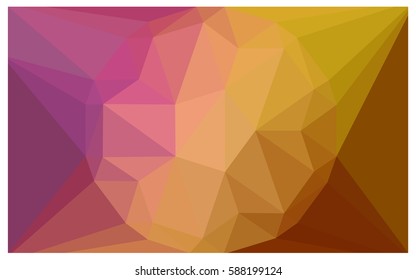 Light red, Yellow polygonal illustration, which consist of triangles with a gemstone in center. Triangular design of a huge diamond for your business. Creative geometric background of gems.