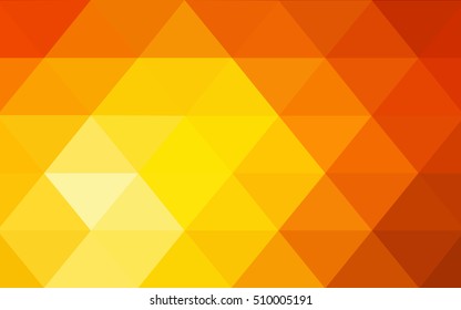 Light red, yellow shining triangular background. Geometric illustration in Origami style with gradient.  The polygonal design can be used for your web site.