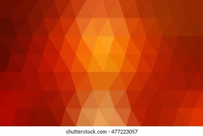 Light red, yellow triangle mosaic background. A vague abstract illustration with gradient. A new texture for your design.