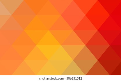 Light red, yellow triangle mosaic background. Shining illustration, which consist of triangles. The textured pattern can be used for background.