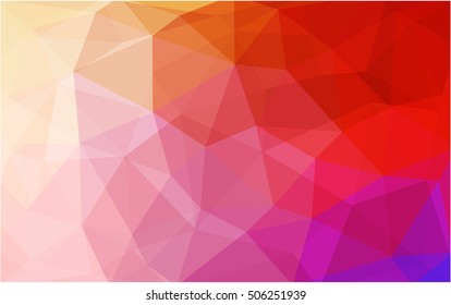 Light red, yellow triangle mosaic pattern. Colorful illustration in abstract style with gradient. A completely new template for your business design.